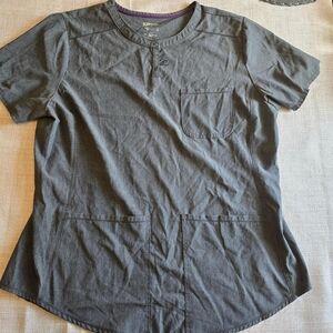Scrubstar Grey Scrub Top, Sz L